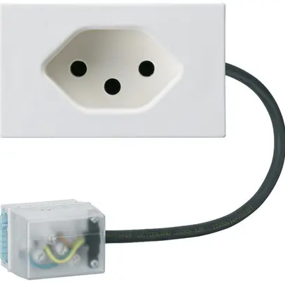 Prise INC 1×type 13 Hager FLF pour câble plat Ecobus power L2 blanc 