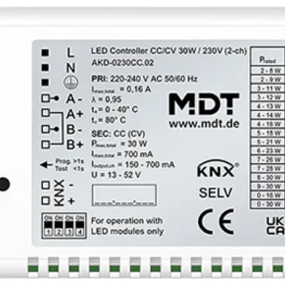 LED-Betriebsgerät KNX MDT AKD-0230CC.02 2-Kan 30W 220…240V 