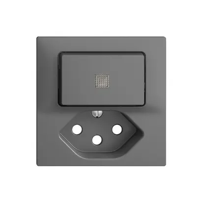 Kit frontal EDIZIOdue gris foncé 60×60mm T13, lentille, 