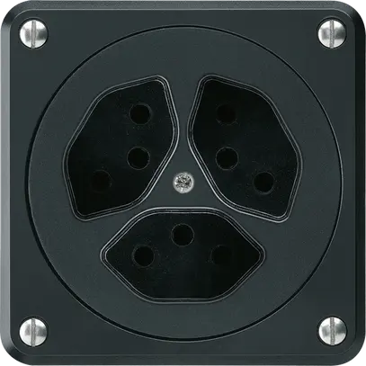 Presa INC robusto 3×tipo 13 nero senza copercchio per combinazione 