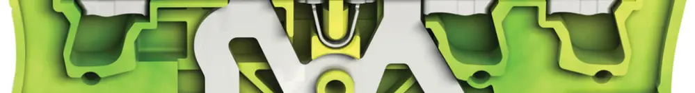 Morsetto di protezione WAGO TOPJOB-S 2.5mm² 3L verde/giallo serie 2202 