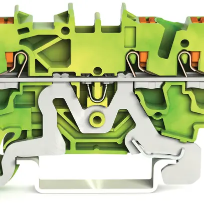 Morsetto di protezione WAGO TOPJOB-S 2.5mm² 3L verde/giallo serie 2202 