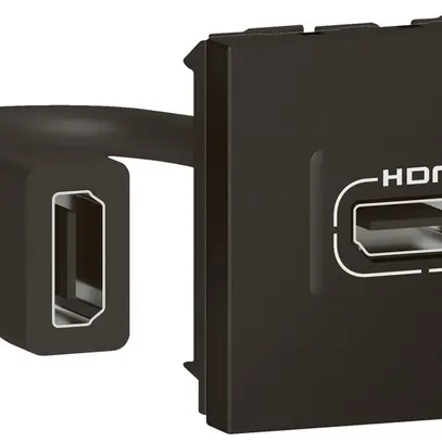 Prise HDMI MOS préassemblé 2 modules noir mat 
