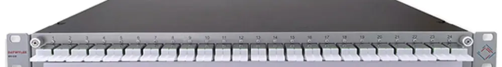 Spleissbox 19" Dätwyler OV-CH 24×LSH-C/APC grün OS2 vertikal 1HE Silber 