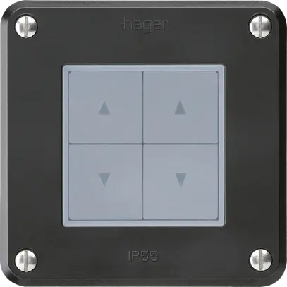 Interrupteur pour stores ENC robusto IP55 noir avec 4 touches de fonction combi 