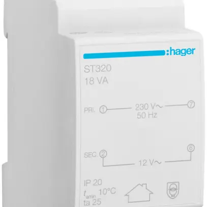 Transformateur AMD Hager 18W 12V 12V 1.5A 2UM 
