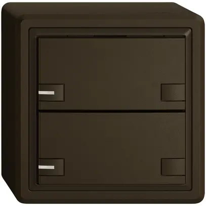 Poussoir KNX RGB AP EDIZIO.liv SNAPFIX® capteur temp.RGB-LED 2× comm.2T br 