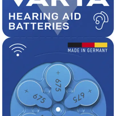 Knopfzelle Zink/Luft VARTA Hearing Aid 675, Blister à 6  Stück 