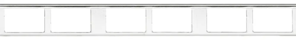 Plaque frontale 19" Hager HMS 1UH pour 6×FLF acier nickelé 