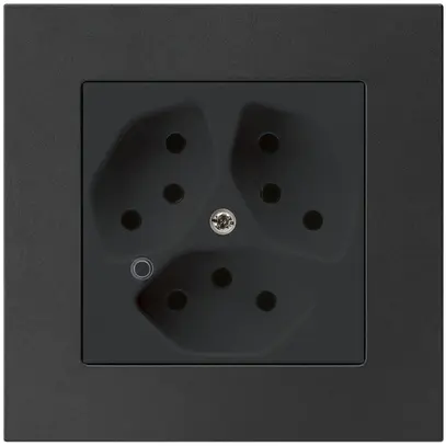 Prise ENC Hager kallysto.pro 3×T13 illuminé C noir 