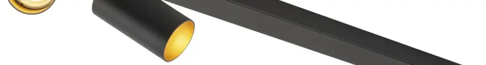 Plafonnier SLV KAMI GU10 3×0…10W 700×125mm noir/or 