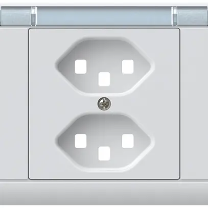Kit frontale INS kallysto, per presa INS 2×tipo 23, c.portaetichetta, bianco 