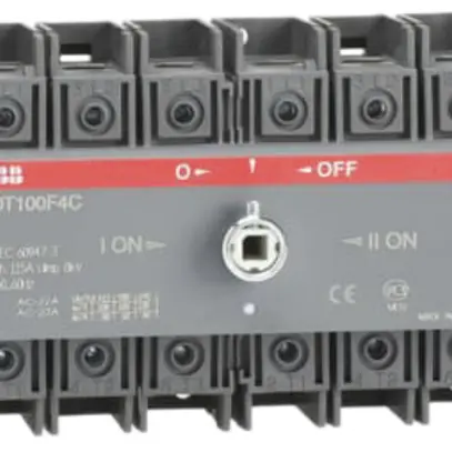 Commutatore di carico AMD ABB OT100F4C, 4P 100A/690V, commutazione aperta I-O-II 