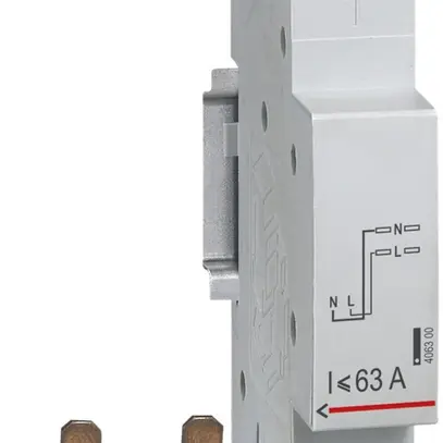 Elemento di raccordo Legrand DX3, per alimentazione dall'alto, 2P (1P+N) 63A 1UM 