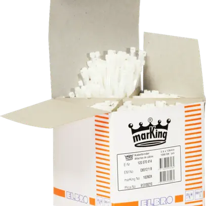 Fascetta nylon 3.6×136mm bianco in scat. con 1000 pzz. 
