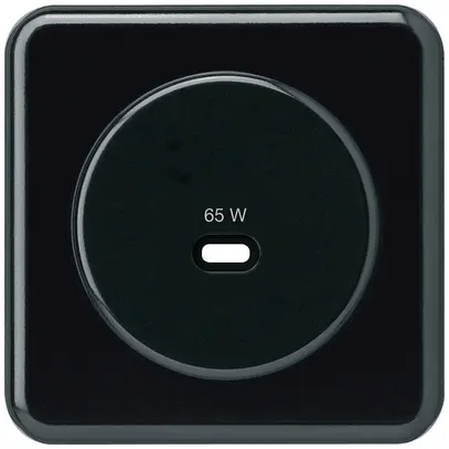 UP-Frontset Hager basico, zu USB-Ladesteckdose Typ C, schwarz 