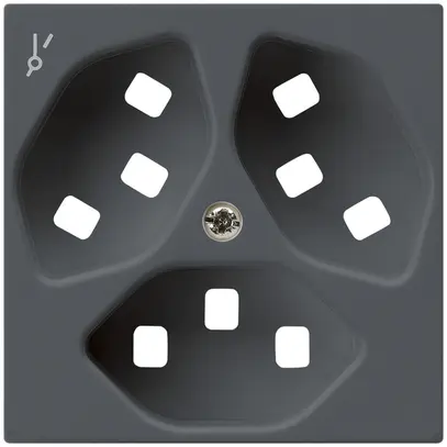 Plaque frontale pour prise Hager kallysto 3×T23 1×S H anthracite 