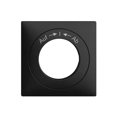 Frontset EDIZIOdue Auf->I<-Ab 60×60mm schwarz, für Schlüsselsch 