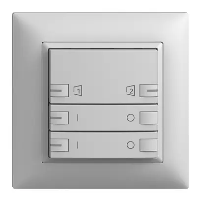 Set frontale INC EDIZIOdue zepAIR ON/OFF 2C S1/S2 con LED grigio chiaro 