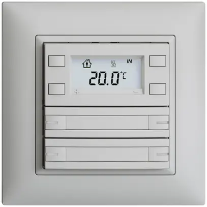 Pulsante RTH INC KNX 4×EDIZIOdue FMI grigio chiaro, con carta+LED RGB 