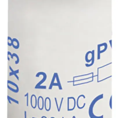 Fusible pour appareils PV Weidmüller, 2A gPV 1000VDC, céramique, 10×38mm 