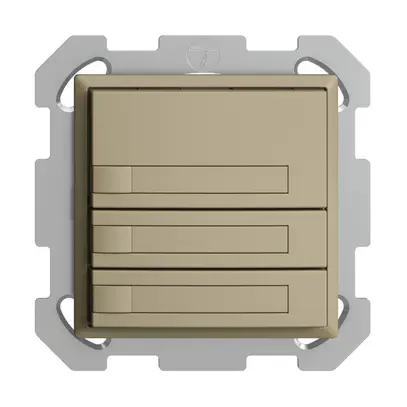 Pulsante KNX RGB INC EDUE, 250mW, s.LED, c.carta, 3×pulsante, com.1×tasto, sa 