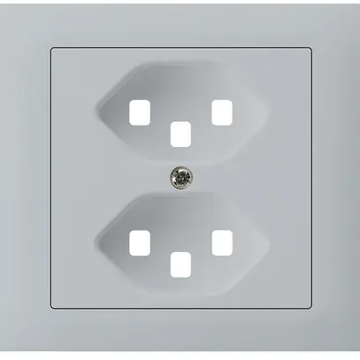 Kit frontal INC Hager kallysto pour prise G3 2×T23 cadre enfichable gris clair 