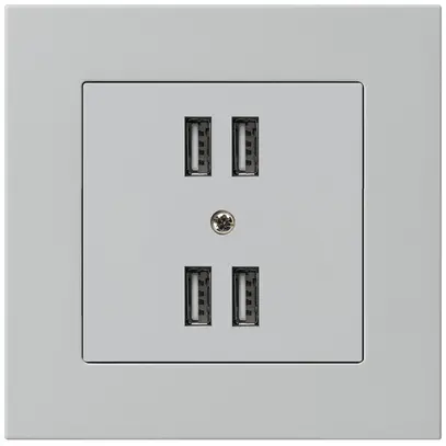Prise ENC 4×USB kallysto.pro 2400mA gris clair 