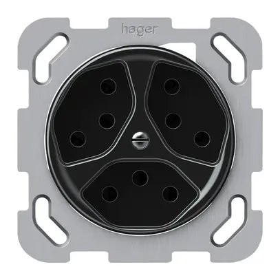 Presa INC origin 3×tipo 13 10A 230V 77×77mm nero 