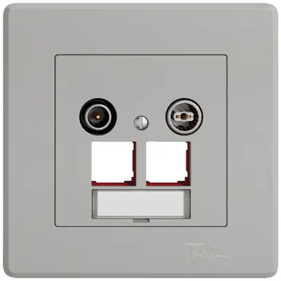 Presa multimedia INC TV-R EDIZIO.liv SNAPFIX® EASYNET p.2×RJ45 S-One 19dB grc 