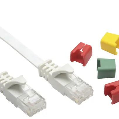 Cavo patch RJ45 Ceconet Slim, cat.6A U/UTP, piatto, codificabile, bianco, 12.5m 