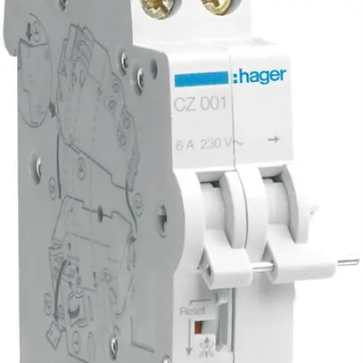 Contatto ausiliare Hager 6A 230VAC 1 chiusura 2 apertura 0 invertitore 1UM 