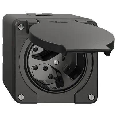 Presa NAP NEVO, 3×T13, IP21, nero 