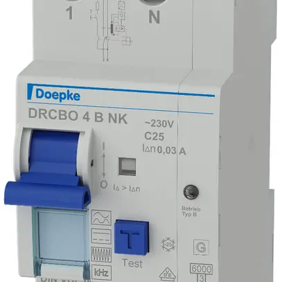 Disjoncteur différentiel Doepke DRCBO 4 type B NK L+N 25A 30mA 6kA C 
