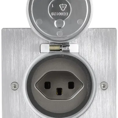 Prise de sol Platinum carré 1×type 23, acier fin brossé 