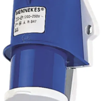 Spina murale CEE Mennekes 2LPE 16A 6h 230V IP44 con coper. 