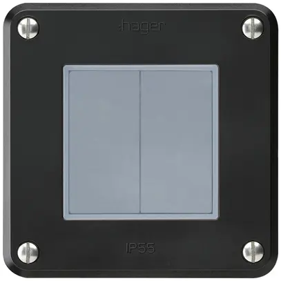 Contatto pulsante INC robusto IP55 2×1P nero per combinazione 