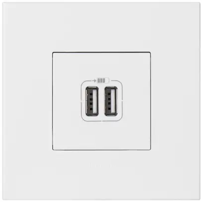 Presa di carica USB AP 2 moduli, doppio bianco 