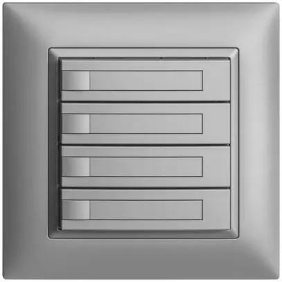Pulsante INC KNX 4×EDIZIOdue silver RGB senza LED con inserto carta 