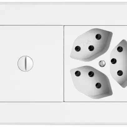 UP-Kombination EDIZIO.liv SNAPFIX® 1×2 96×156mm blind+3×T13S weiss 