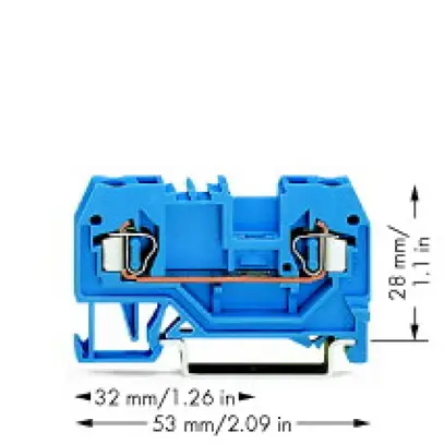 Morsetto di passaggio WAGO 2.5mm² 2L blu 