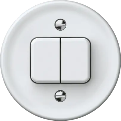 Interruttore a pulsante origin sch 3 + NO/NC 60×60mm bianco 