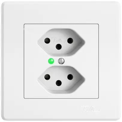 Presa INC EDIZIO.liv SNAPFIX® 2×T13 con LED verde bi 