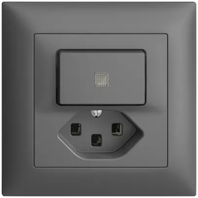 Comb. lum. INC A-R/1L+T23 EDIZIOdue grigio scuro, con lente, LED giallo 