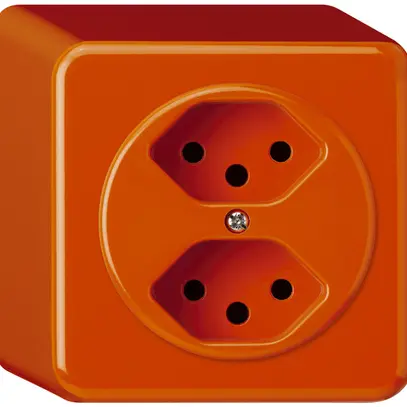 Presa AP basico 2×tipo 13 arancione h=54mm 