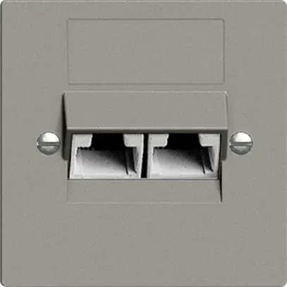 Prise ENC 2×RJ45/u 4P sép.EDIZIOdue gris foncé, ITplus 