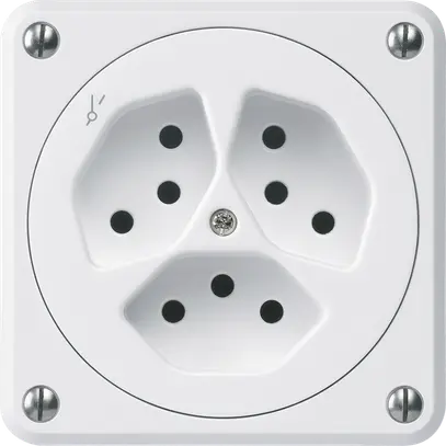 Prise ENC robusto 3×type 13/1 blanc sans clapet pour combinaison 