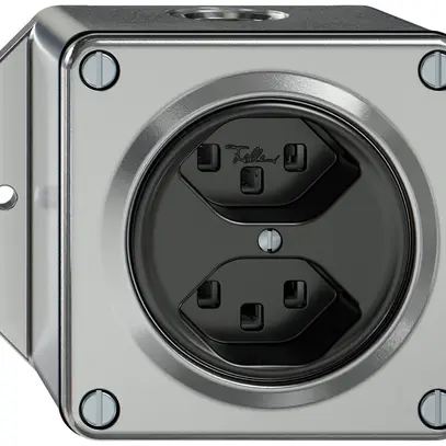Prise AP ELEMENT 2×type 23 16A 250V IP20 aluminium 