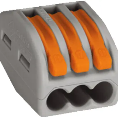 Borne de connexion WAGO 3P pour luminaire 0.08…4mm² gris 