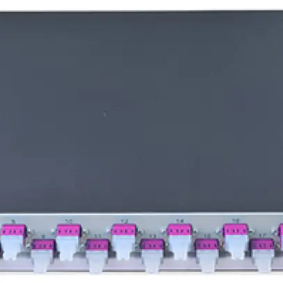 Box di giunzione 19" Dätwyler OV-CH 24×LCD/PC viola OM4 sfalsato 1UA argento 
